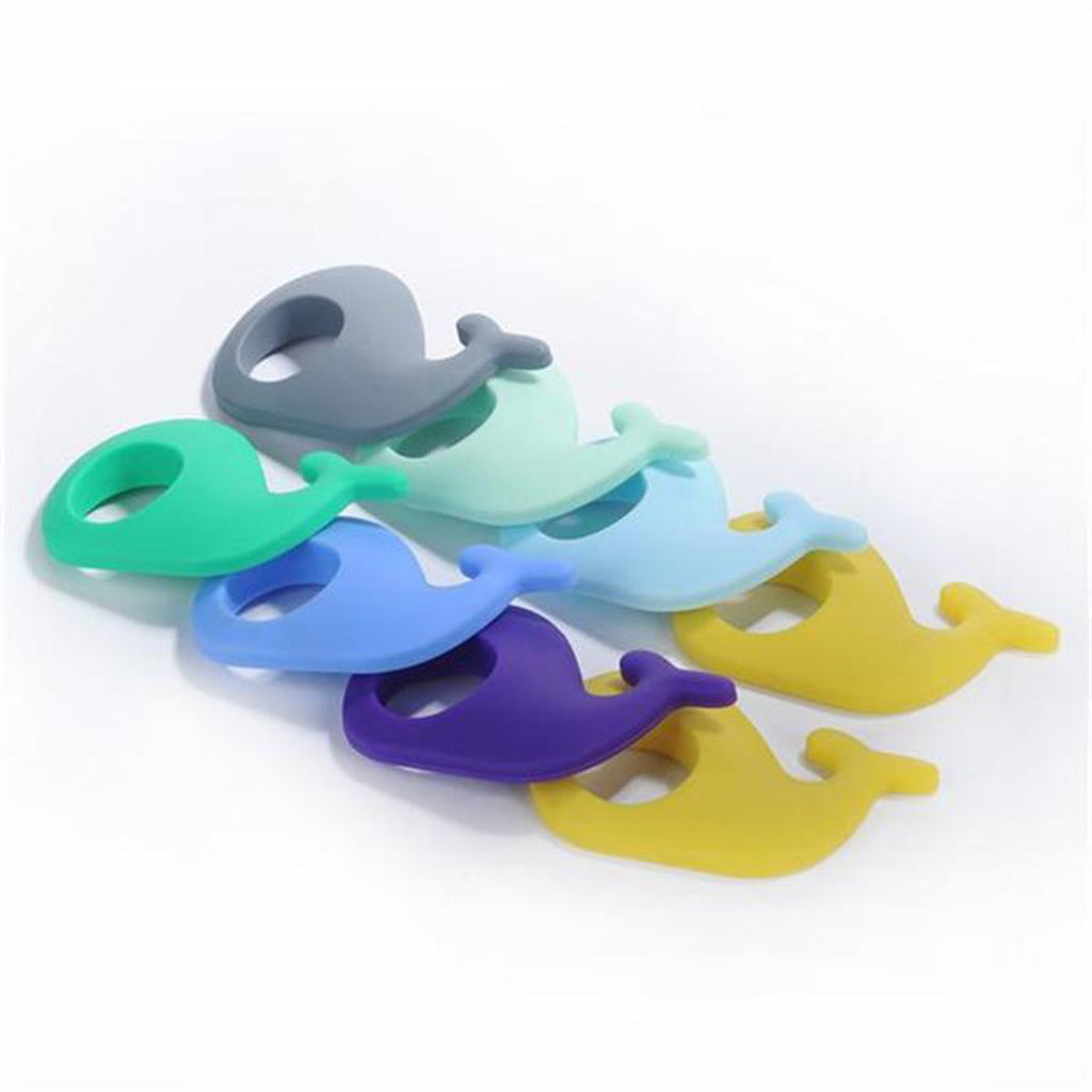 Silicone Teething Pacifier Pendant Soother Teether for Baby White Whale