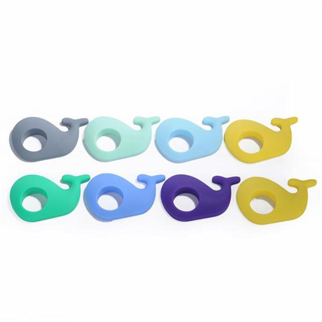 Silicone Teething Pacifier Pendant Soother Teether for Baby White Whale