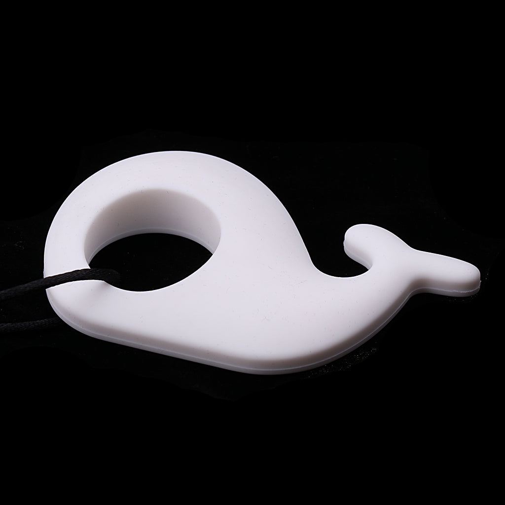 Silicone Teething Pacifier Pendant Soother Teether for Baby White Whale