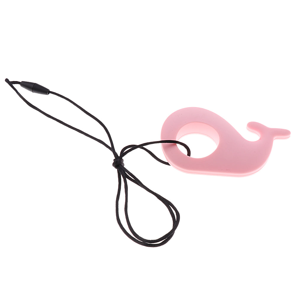 Silicone Teething Pacifier Pendant Soother Teether for Baby Pink Whale