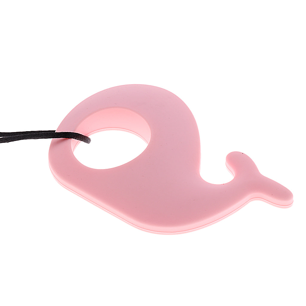 Silicone Teething Pacifier Pendant Soother Teether for Baby Pink Whale