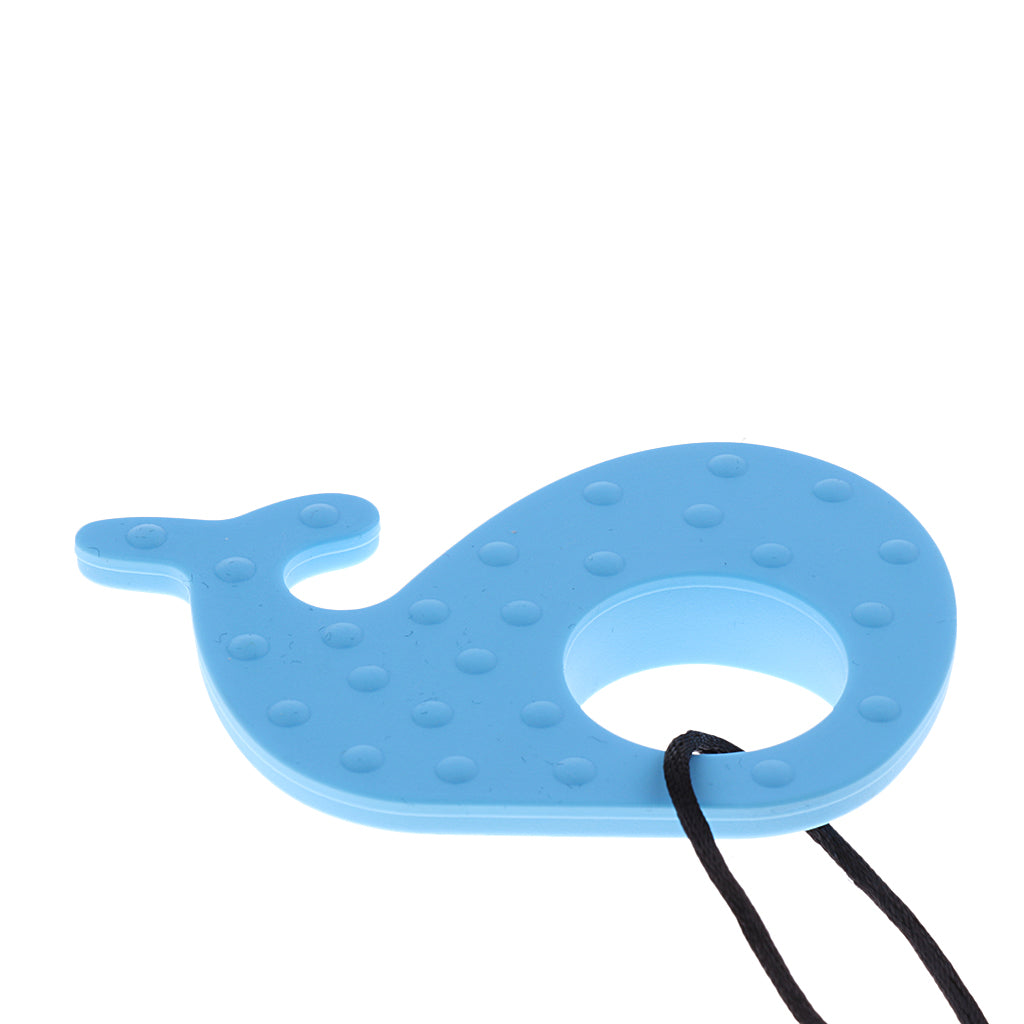 Silicone Teething Pacifier Pendant Soother Teether for Baby Blue Whale