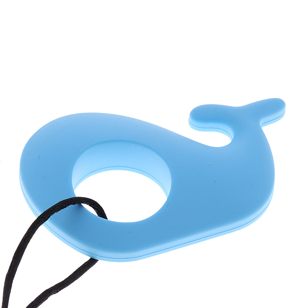 Silicone Teething Pacifier Pendant Soother Teether for Baby Blue Whale