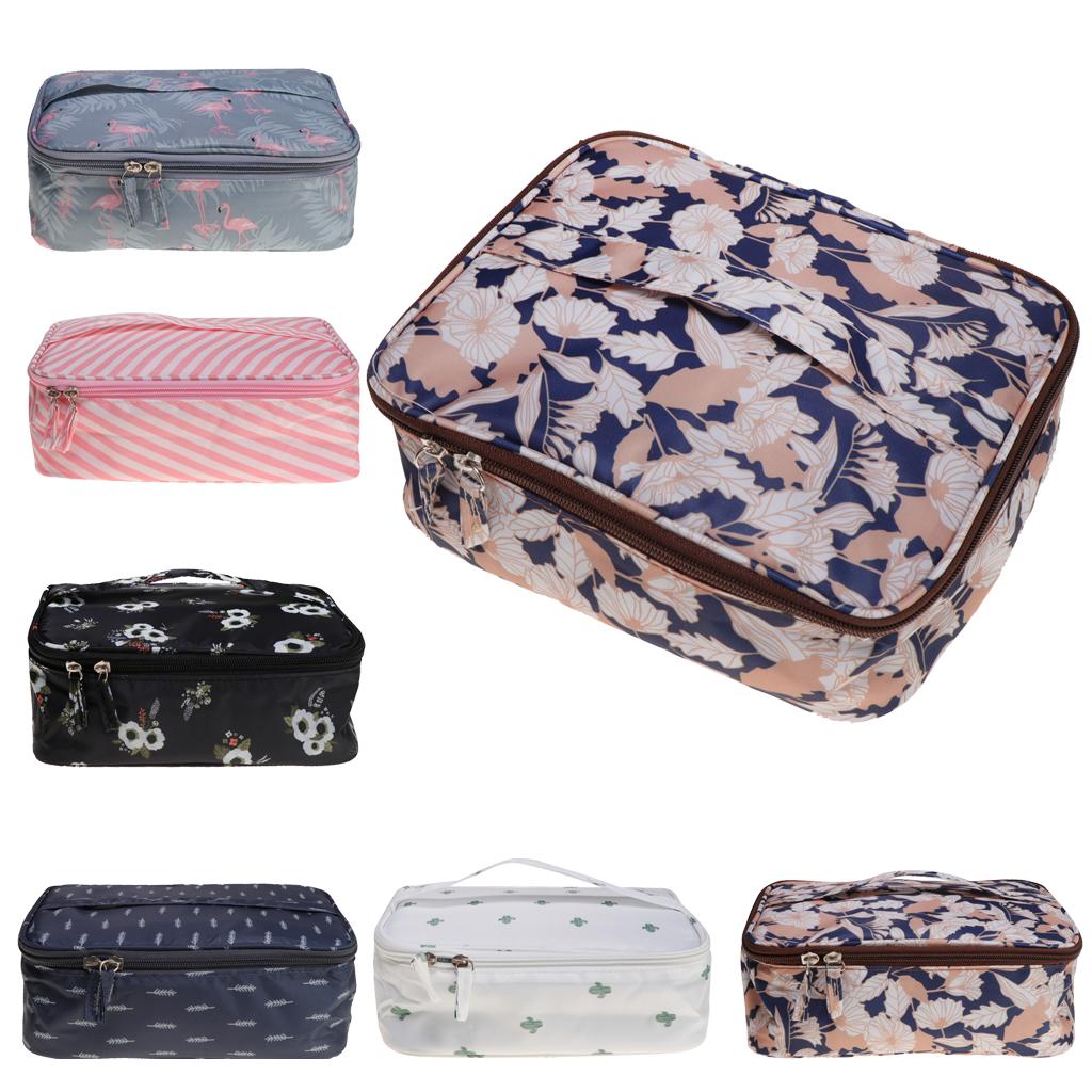 Toiletry Makeup Bag Wash Carry Organizer Zipper Compartment Bag Feathers