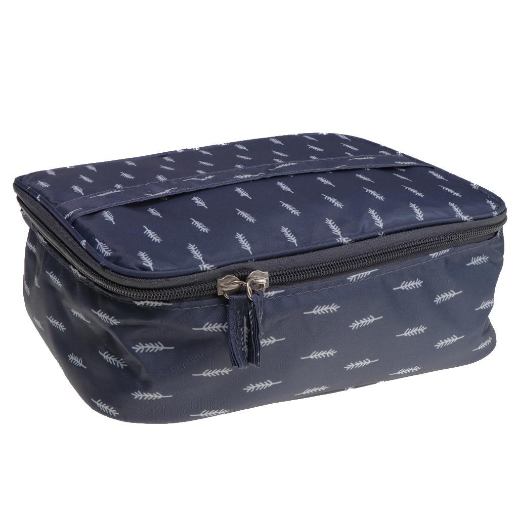 Toiletry Makeup Bag Wash Carry Organizer Zipper Compartment Bag Feathers