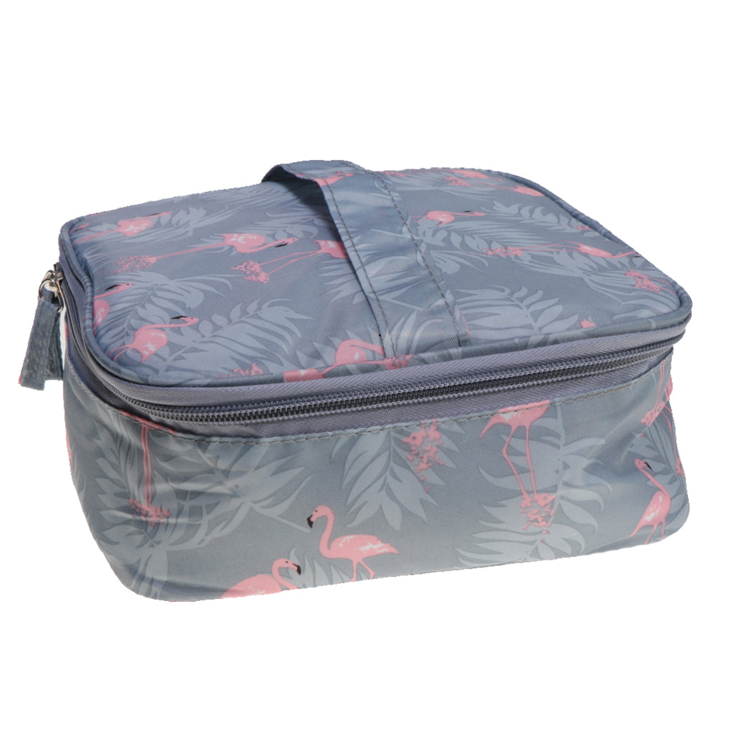 Toiletry Makeup Bag Wash Carry Organizer Zipper Compartment Bag Flamingos