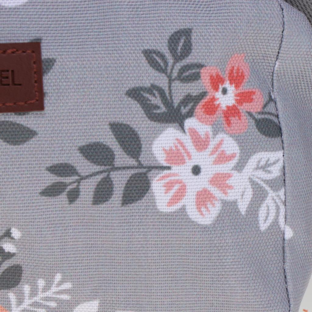 Travel Toiletry Bag Makeup Cosmetic Storage Wash Bag Light Grey Flowers