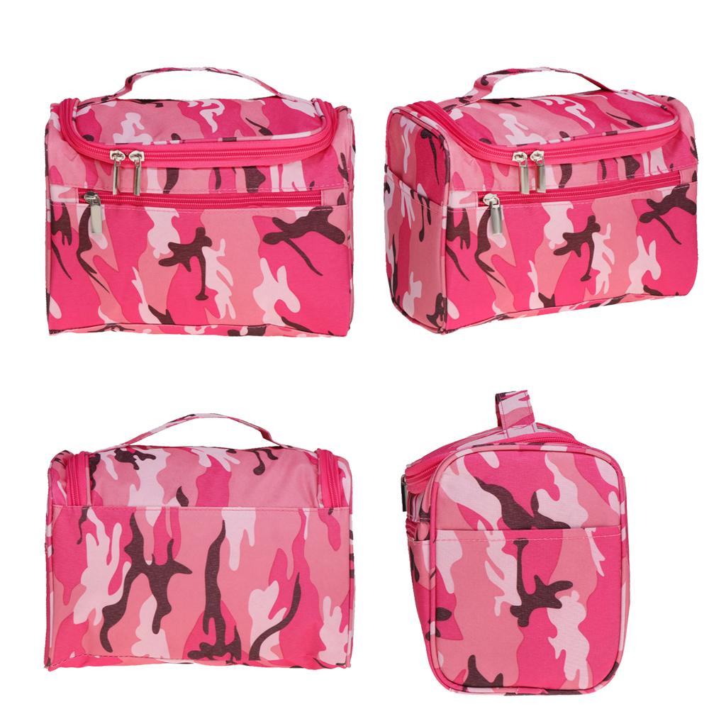 Big Capacity Toiletry Bag Makeup Cosmetic Storage Bag Camouflage RoseRed