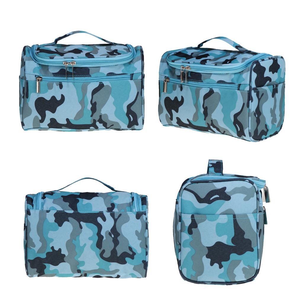 Big Capacity Toiletry Bag Makeup Cosmetic Storage Bag Camouflage Blue