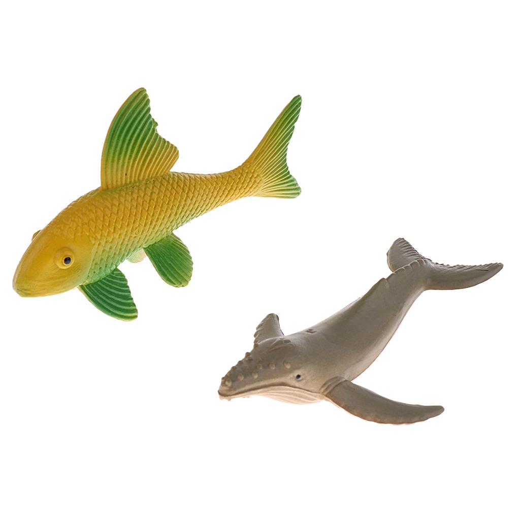 8Pcs Plastic Ocean Animals Sea Creatures Model Kids Toy Whale