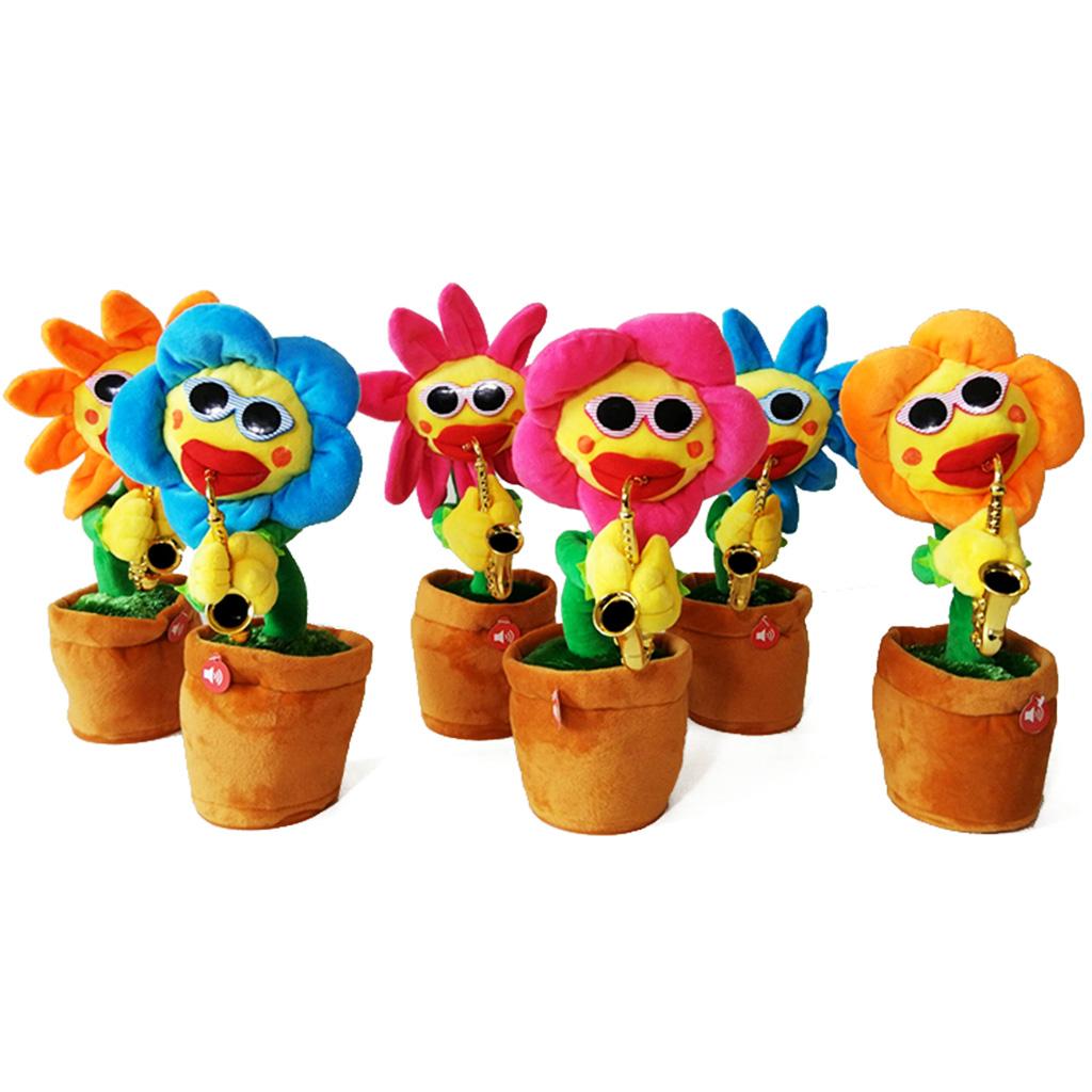 Dancing Toy Singing Sunflower Musical Plush Stuffed Plant Toys Orange leaves