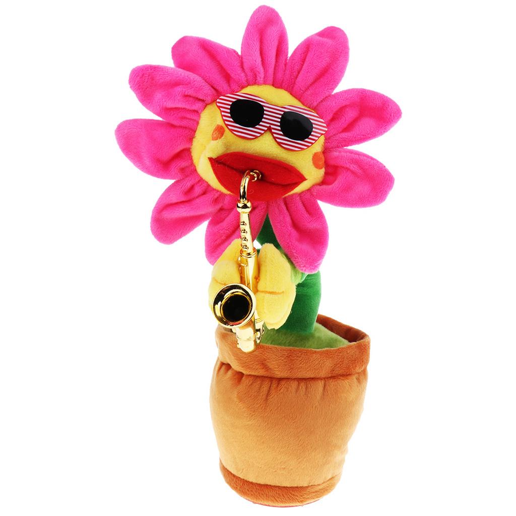 Dancing Toy Singing Sunflower Musical Plush Stuffed Plant Toys Red leaves