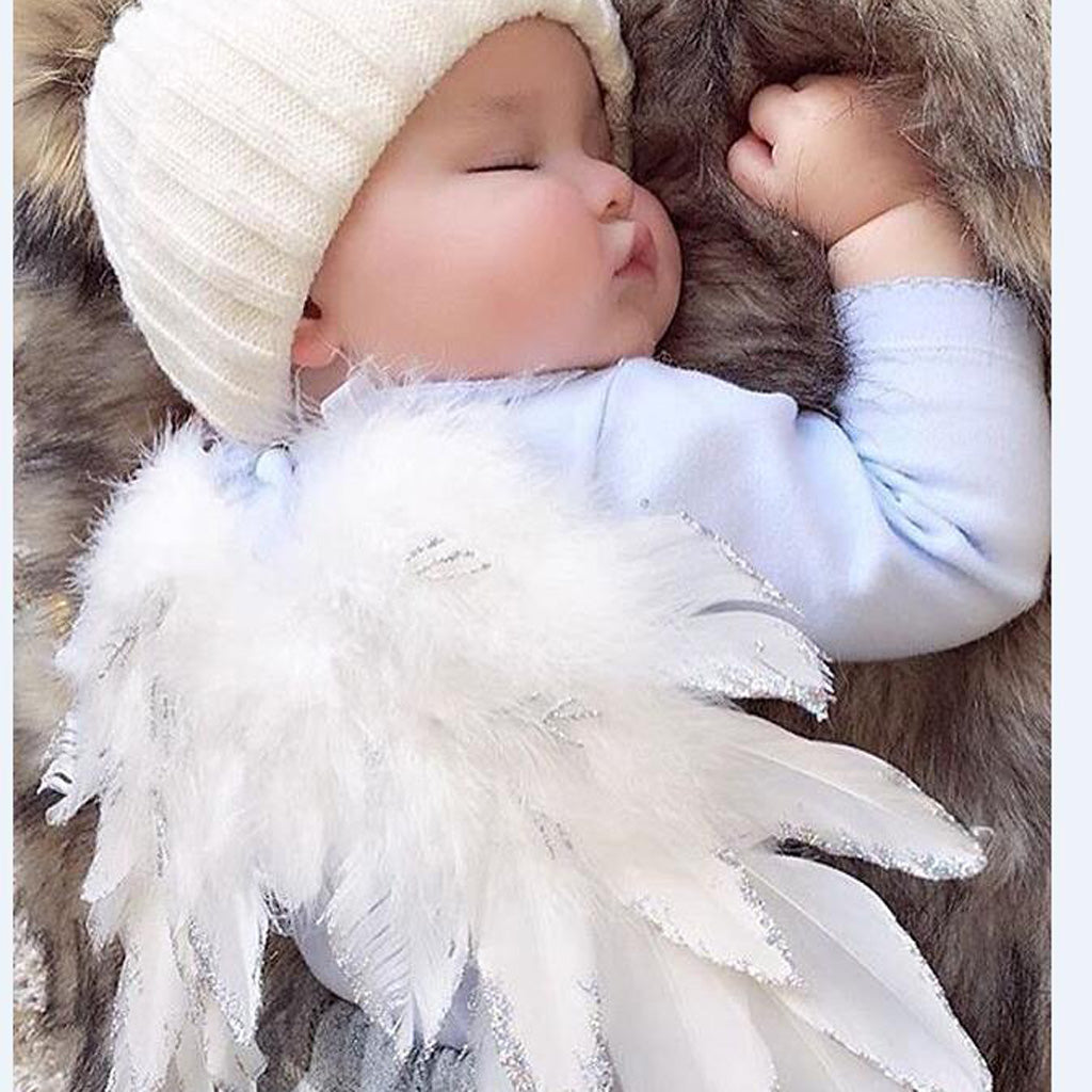 Baby Girls Boys Angel Wings Costume Photo Photography Prop Outfits Gold