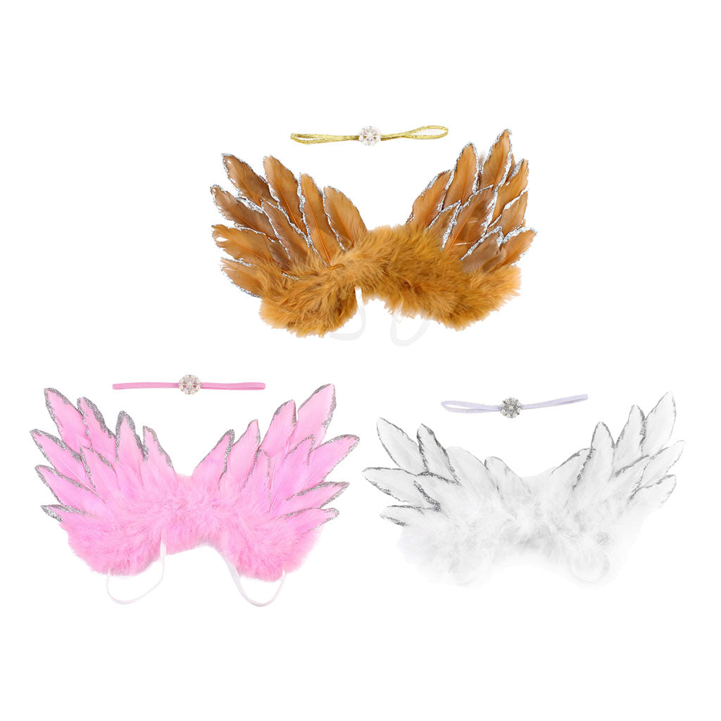 Baby Girls Boys Angel Wings Costume Photo Photography Prop Outfits Gold