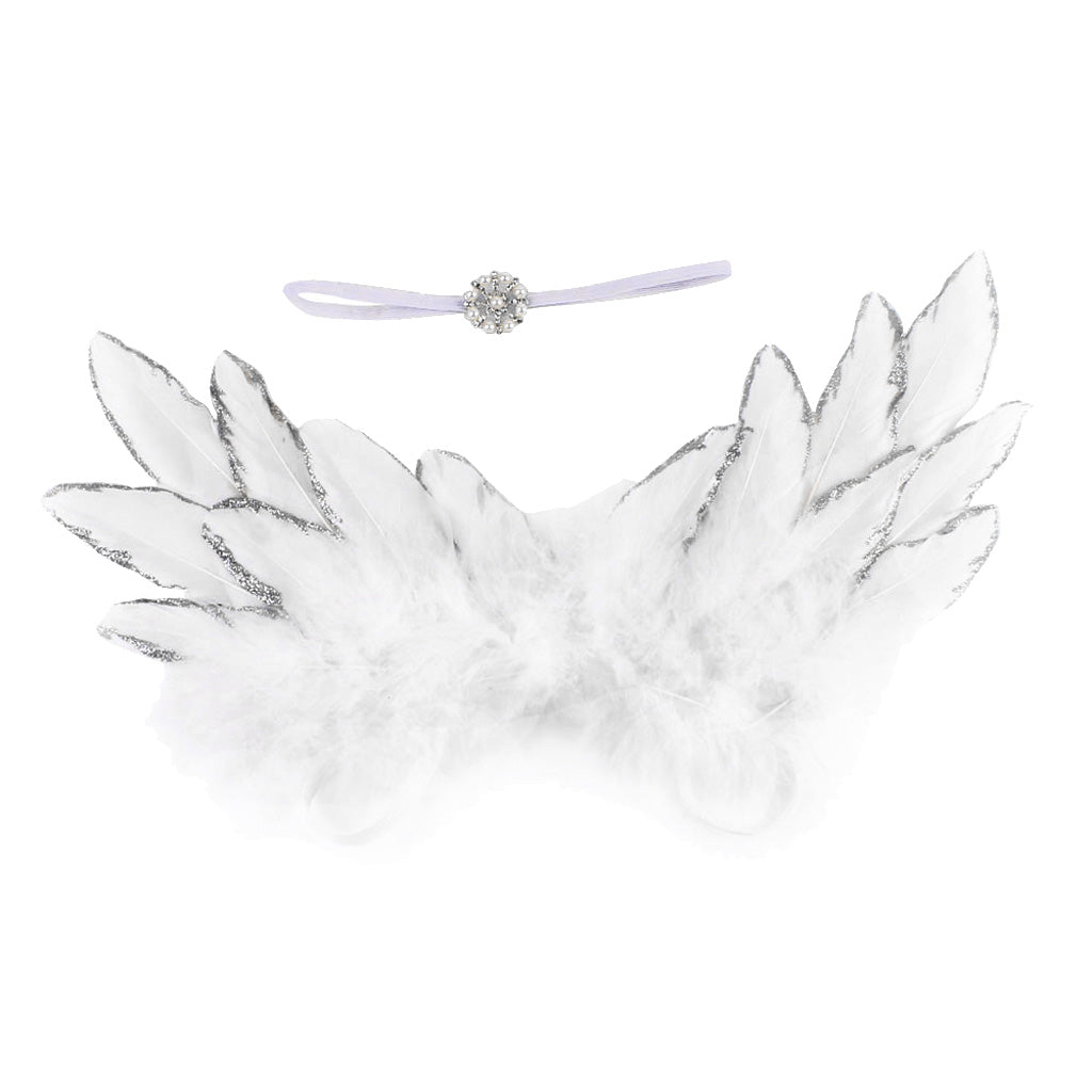 Baby Girls Boys Angel Wings Costume Photo Photography Prop Outfits White