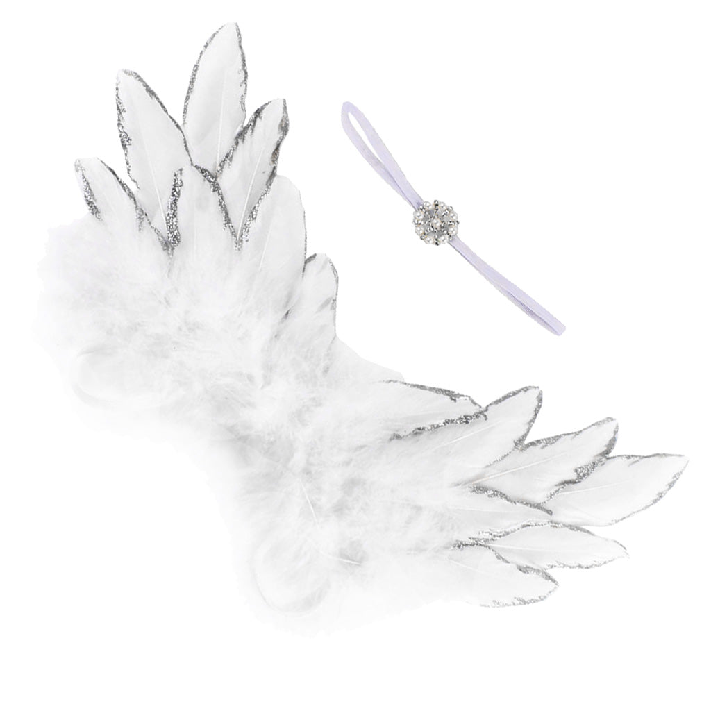 Baby Girls Boys Angel Wings Costume Photo Photography Prop Outfits White