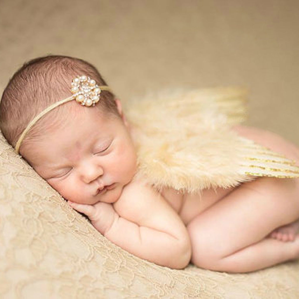 Baby Girls Boys Angel Wings Costume Photo Photography Prop Outfits White