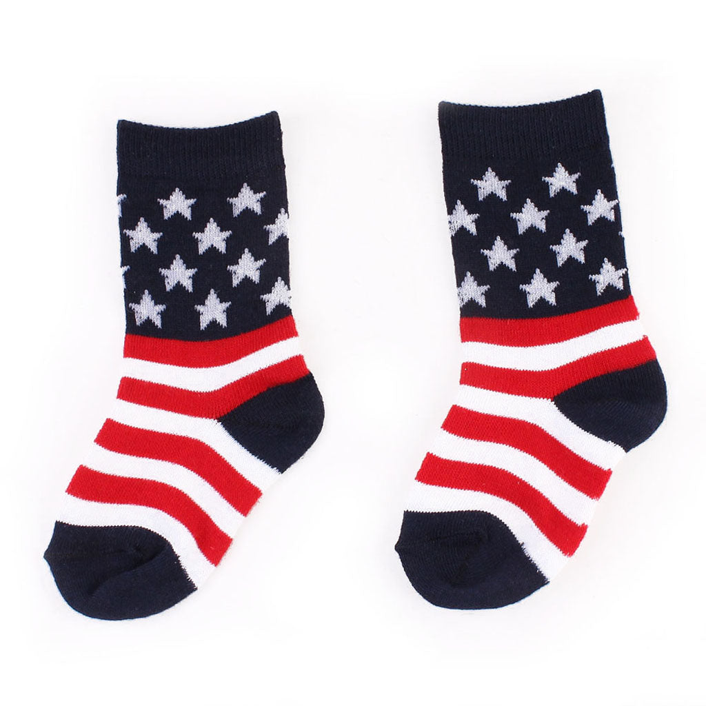 Womens Unisex American Flag Socks Crew Stars and Stripes 4th of July Patriotic Memorial Day