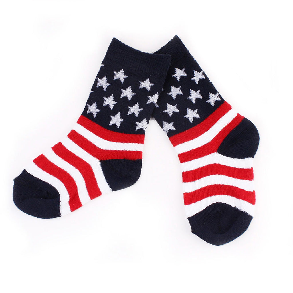 Womens Unisex American Flag Socks Crew Stars and Stripes 4th of July Patriotic Memorial Day
