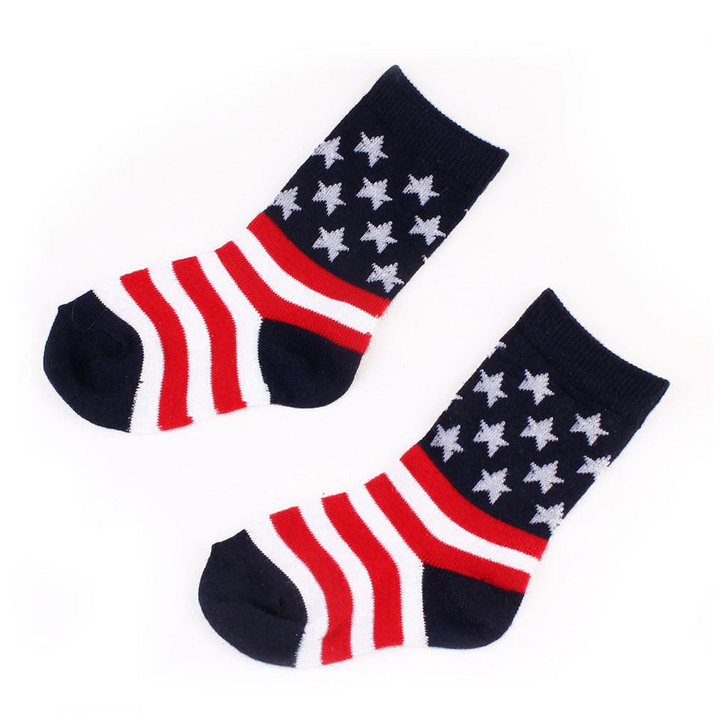 Womens Unisex American Flag Socks Crew Stars and Stripes 4th of July Patriotic Memorial Day