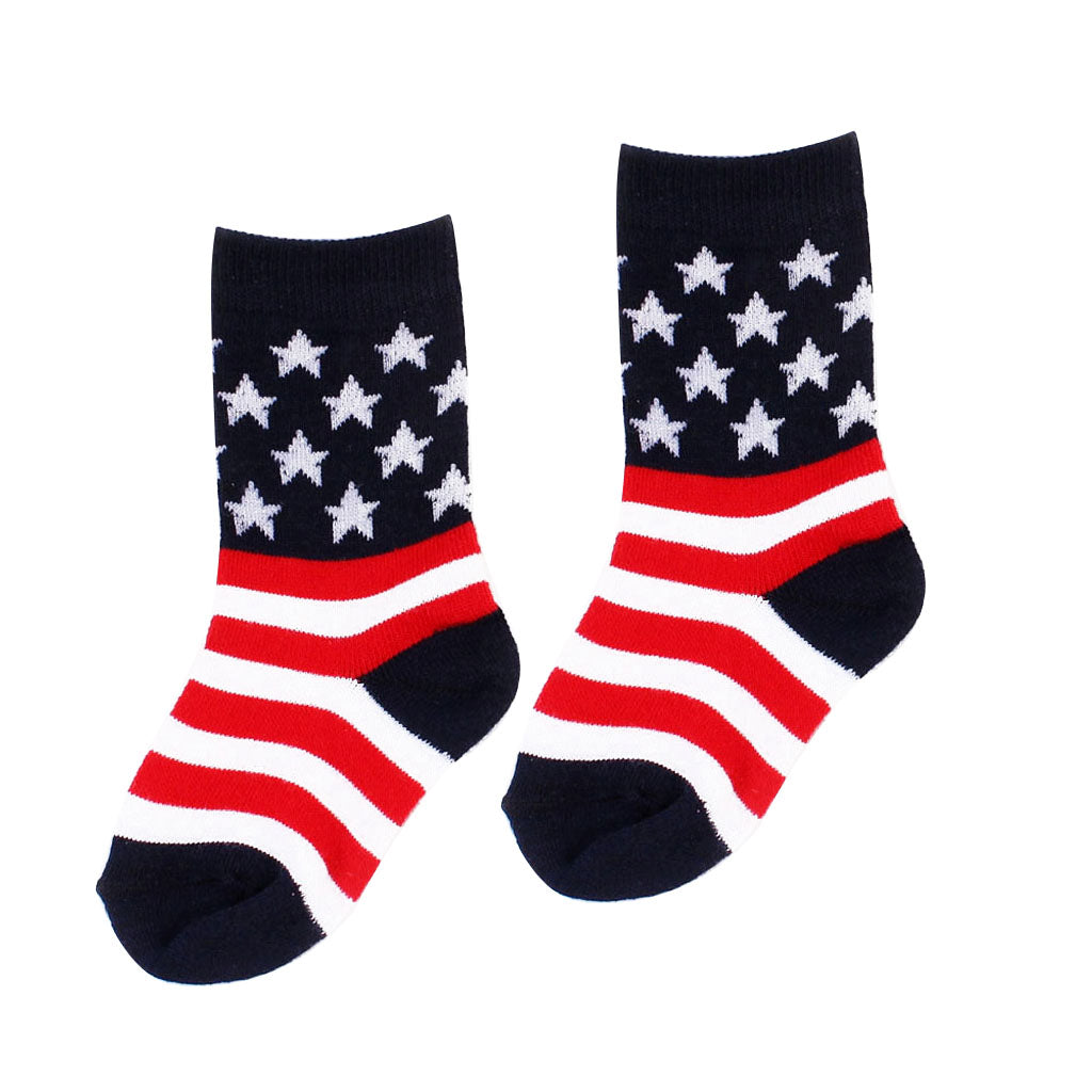 Womens Unisex American Flag Socks Crew Stars and Stripes 4th of July Patriotic Memorial Day