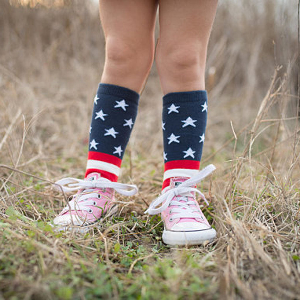Womens Unisex American Flag Socks Crew Stars and Stripes 4th of July Patriotic Memorial Day