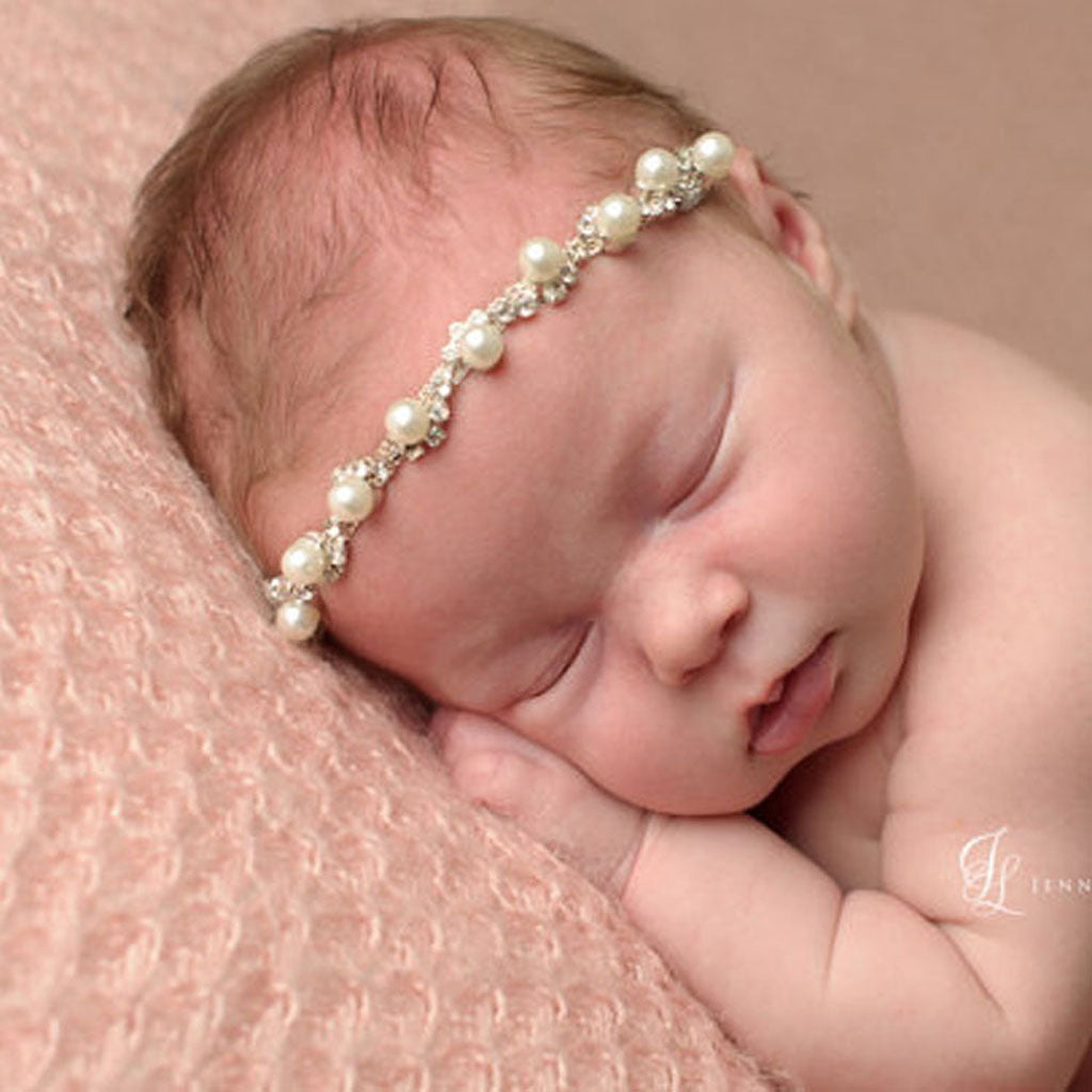 Baby Children Flower Pearl Infant Toddler Girl Headband Clips Hairband Hair Band