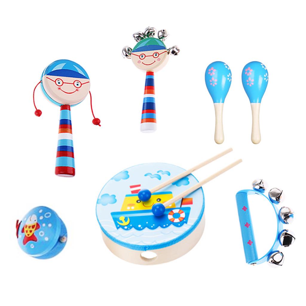 Kids Mini Band Musical Instruments Rhythm Xylophone Set for Percussion Toy Boy-7 Pcs-1