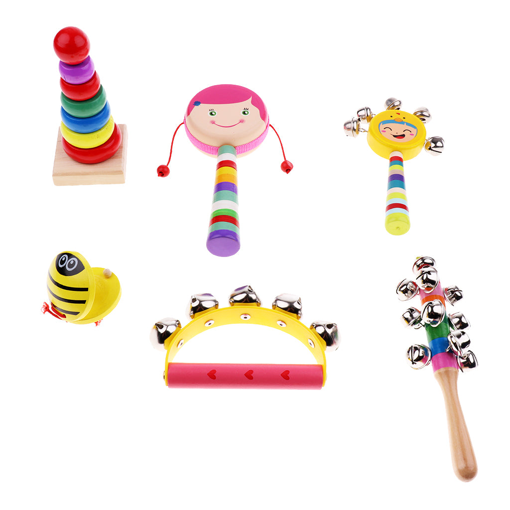 Percussion Set Kids Children Music Instruments Toys Band Rhythm Kit Girl-6 Pcs