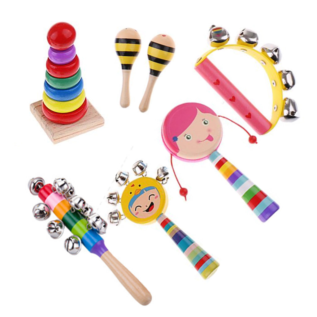 Percussion Set Kids Children Music Instruments Toys Band Rhythm Kit Girl-7 Pcs-1