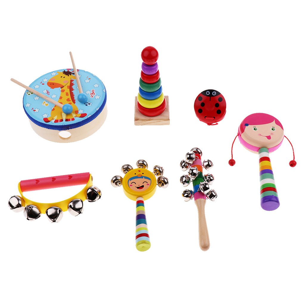 Percussion Set Kids Children Music Instruments Toys Band Rhythm Kit Girl-7 Pcs-2