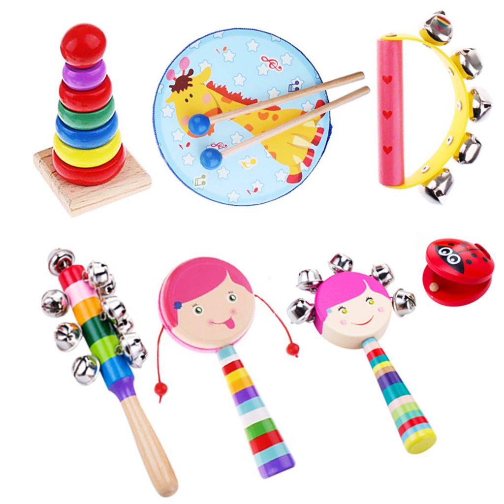 Percussion Set Kids Children Music Instruments Toys Band Rhythm Kit Girl-7 Pcs-2