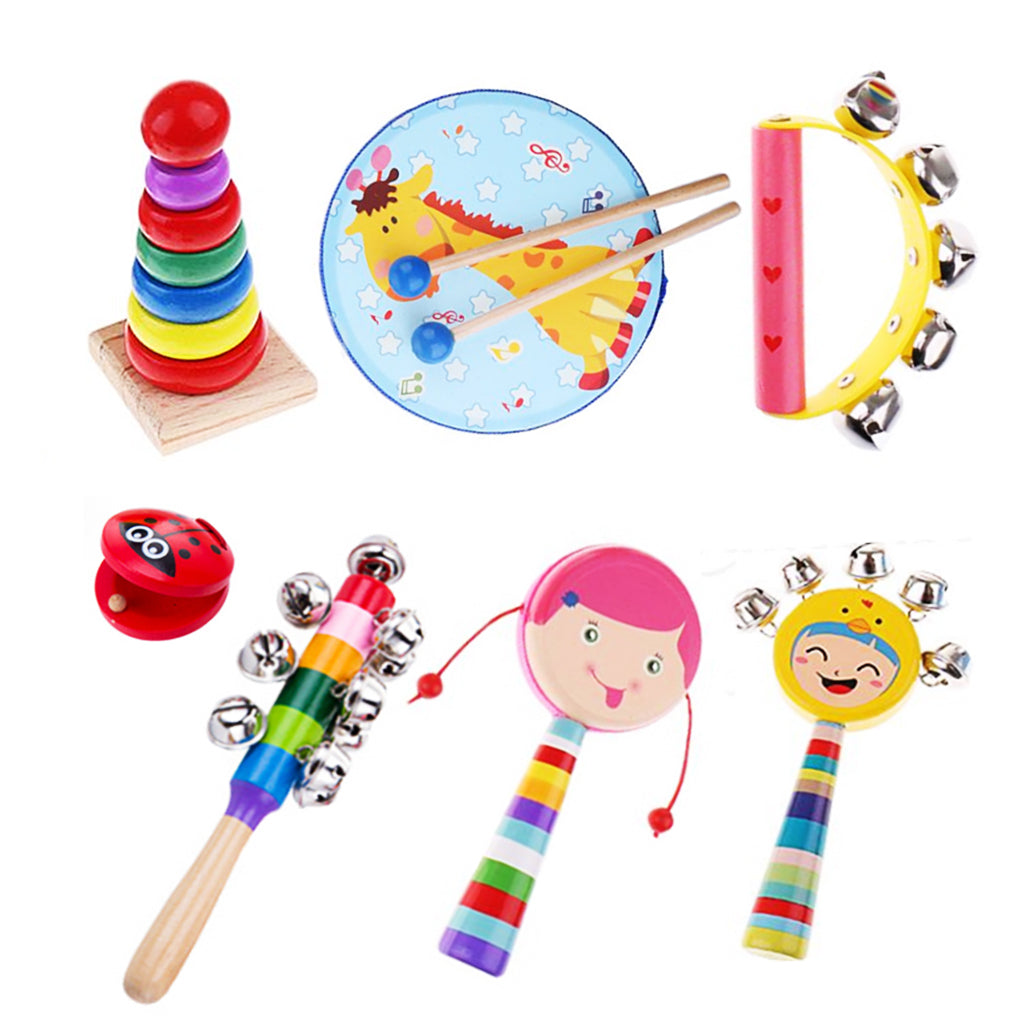 Percussion Set Kids Children Music Instruments Toys Band Rhythm Kit Girl-7 Pcs-2