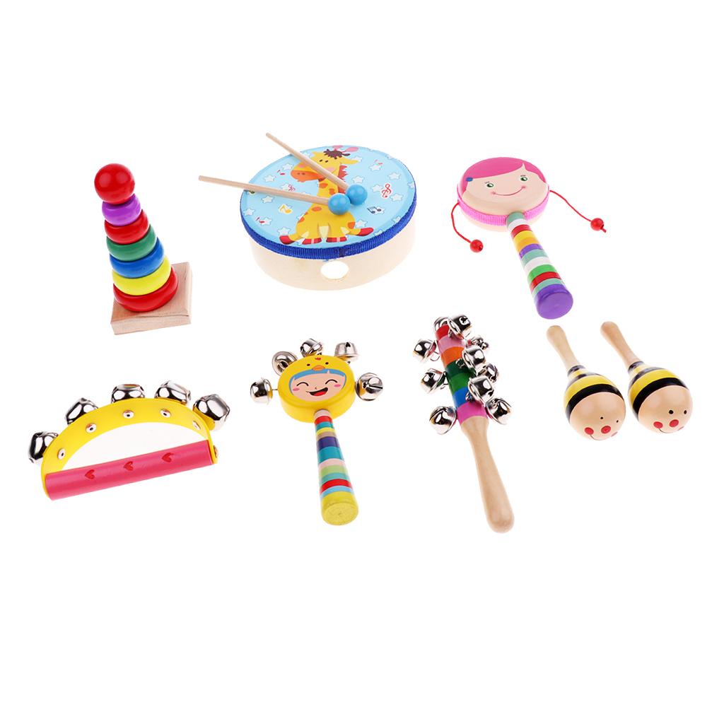 Percussion Set Kids Children Music Instruments Toys Band Rhythm Kit Girl-8 Pcs-1