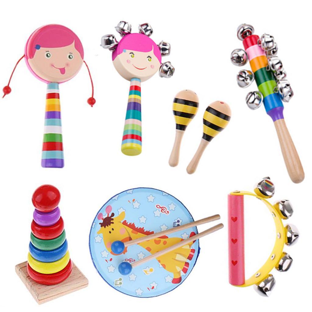 Percussion Set Kids Children Music Instruments Toys Band Rhythm Kit Girl-8 Pcs-1