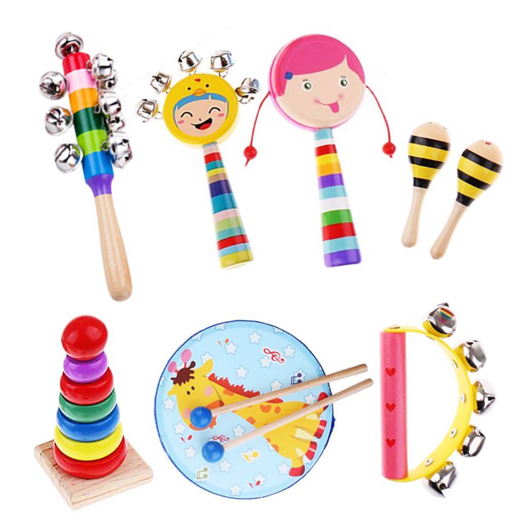 Percussion Set Kids Children Music Instruments Toys Band Rhythm Kit Girl-8 Pcs-1