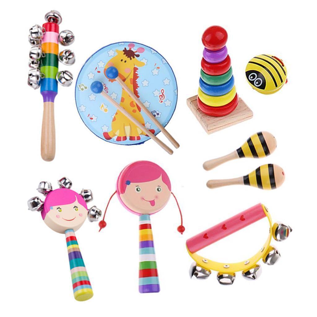 Percussion Set Kids Children Music Instruments Toys Band Rhythm Kit Girl-9 Pcs-2