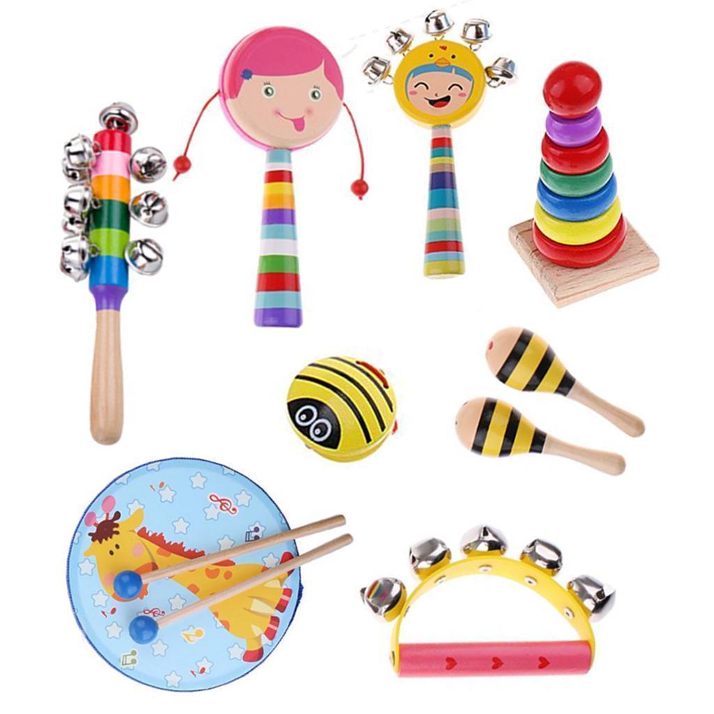 Percussion Set Kids Children Music Instruments Toys Band Rhythm Kit Girl-9 Pcs-2