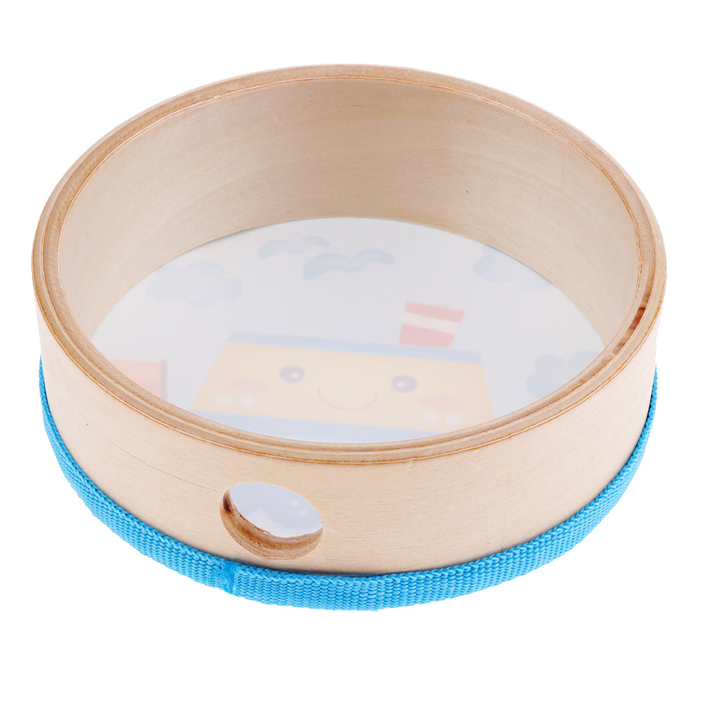 Wood Drum with Stick Percussion Musical Educational Toy Instrument for Kids