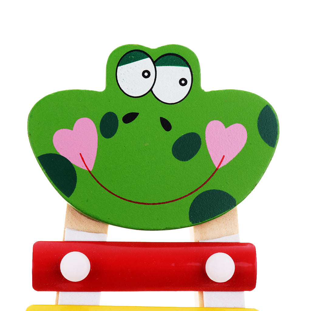 Wooden Xylophone Musical Toy for Kids  - With Clear Sounding Metal Keys and Two Child-Safe Wooden Mallets