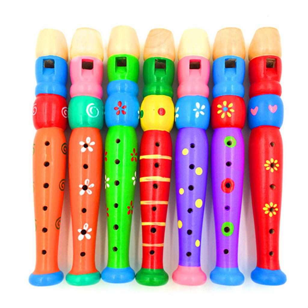 Kids Toddler Wooden Flute Whistle Musical Instrument Education Toy