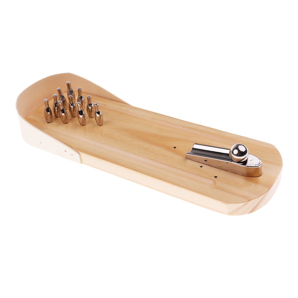 Mini Bowling Game,Mini Wooden Tabletop Bowling Game for Kids and Adults
