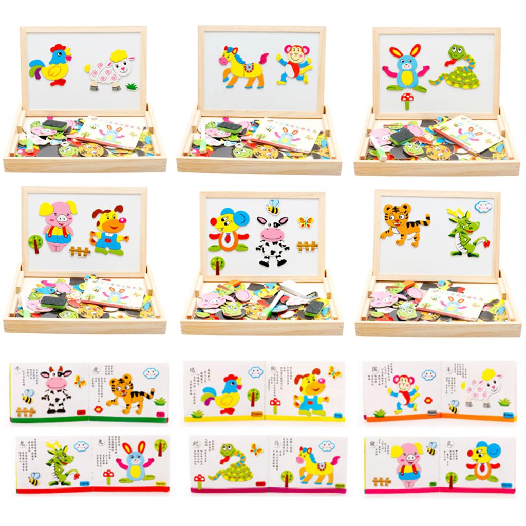 Wooden Kids Children Educational Learning Toys Magnetic Board Puzzle Games Zodiac