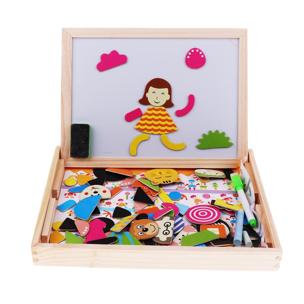 Wooden Kids Children Educational Learning Toys Magnetic Board Puzzle Games Cat