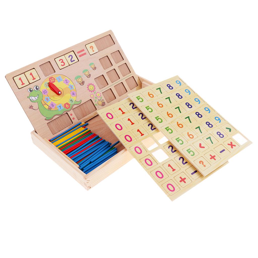 Teaching Tool Math Number Counting Sticks with Blackboard and Clock Snail