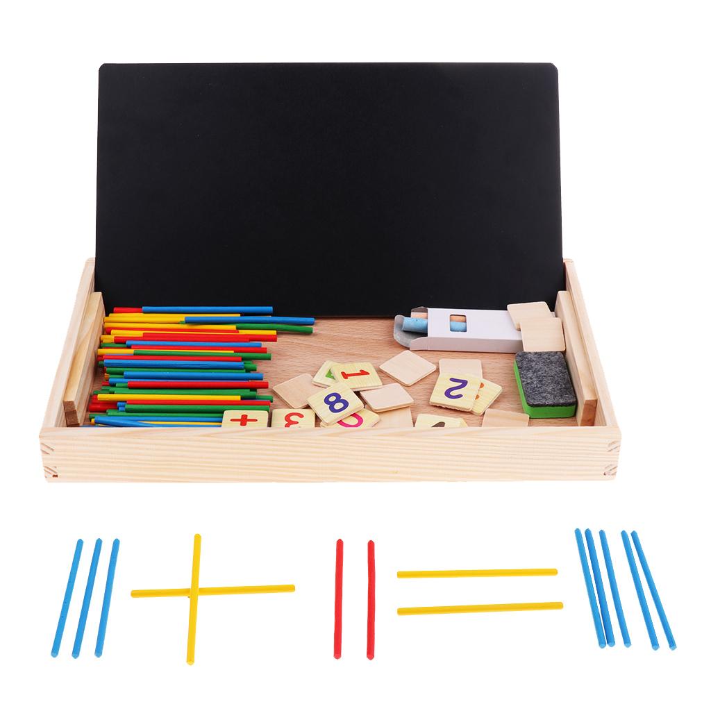 Teaching Tool Math Number Counting Sticks with Blackboard and Clock Snail