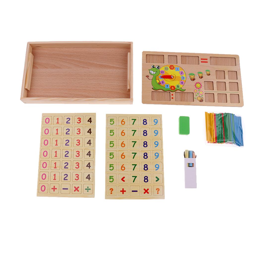 Teaching Tool Math Number Counting Sticks with Blackboard and Clock Snail