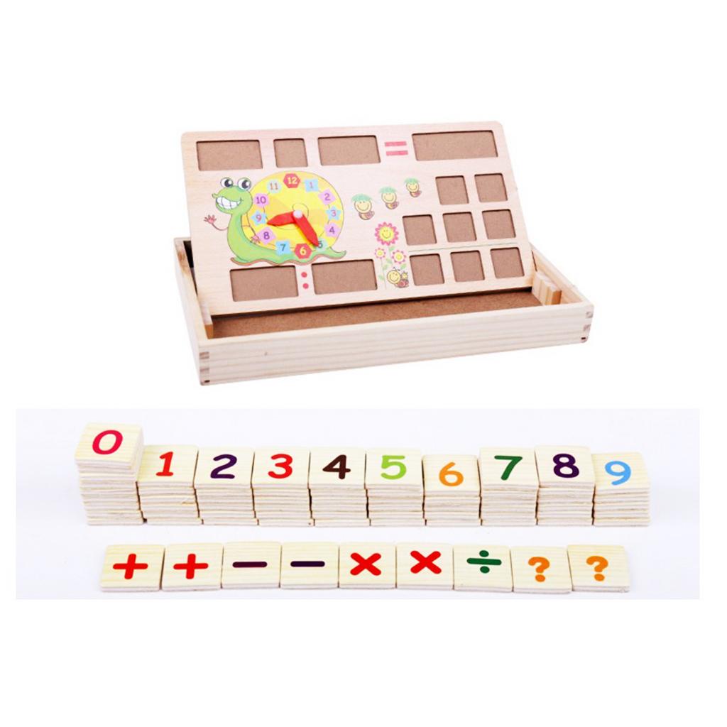 Teaching Tool Math Number Counting Sticks with Blackboard and Clock Snail