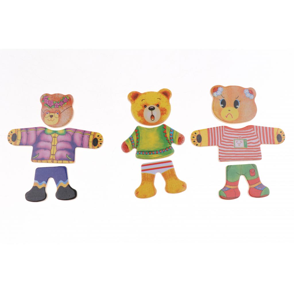 Wooden Jigsaw Puzzle Educational Toys Bear Family Dress Up Games for Kids