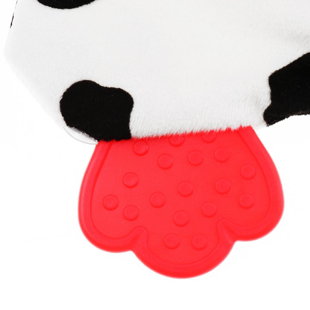 Baby Animal Soft Plush with BB Hand Rattle Security Blanket  Cow